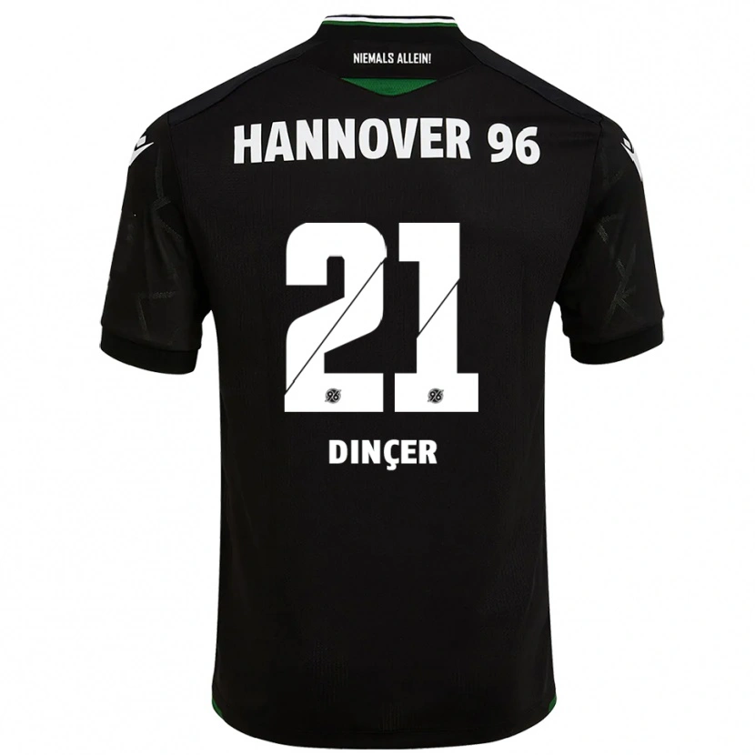 Danxen Kinder Yasin Dinçer #21 Schwarz Grün Auswärtstrikot Trikot 2025/26 T-Shirt Schweiz