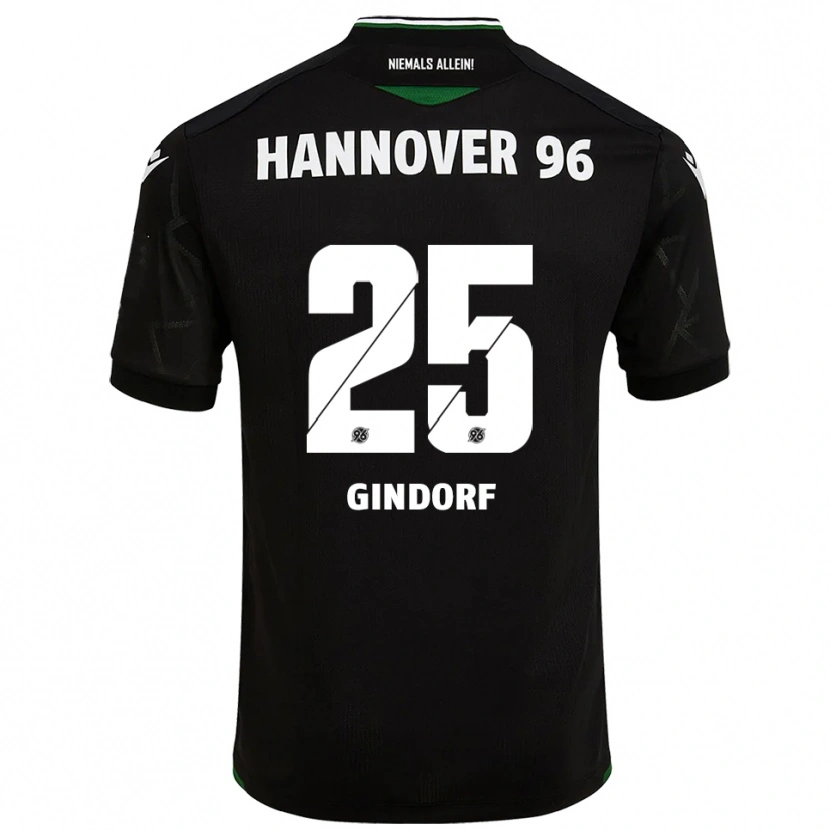 Danxen Kinder Lars Gindorf #25 Schwarz Grün Auswärtstrikot Trikot 2025/26 T-Shirt Schweiz
