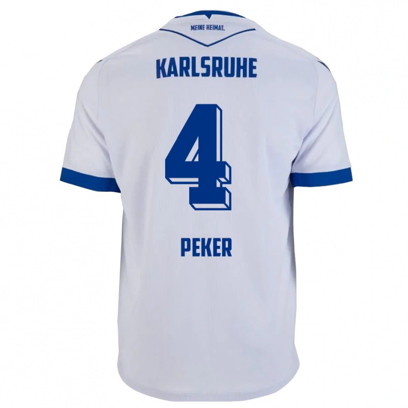 Danxen Kinder Berat Peker #4 Weiß Blau Auswärtstrikot Trikot 2025/26 T-Shirt Schweiz