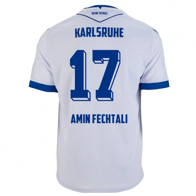 Danxen Kinder Oualid El Fechtali #17 Weiß Blau Auswärtstrikot Trikot 2025/26 T-Shirt Schweiz