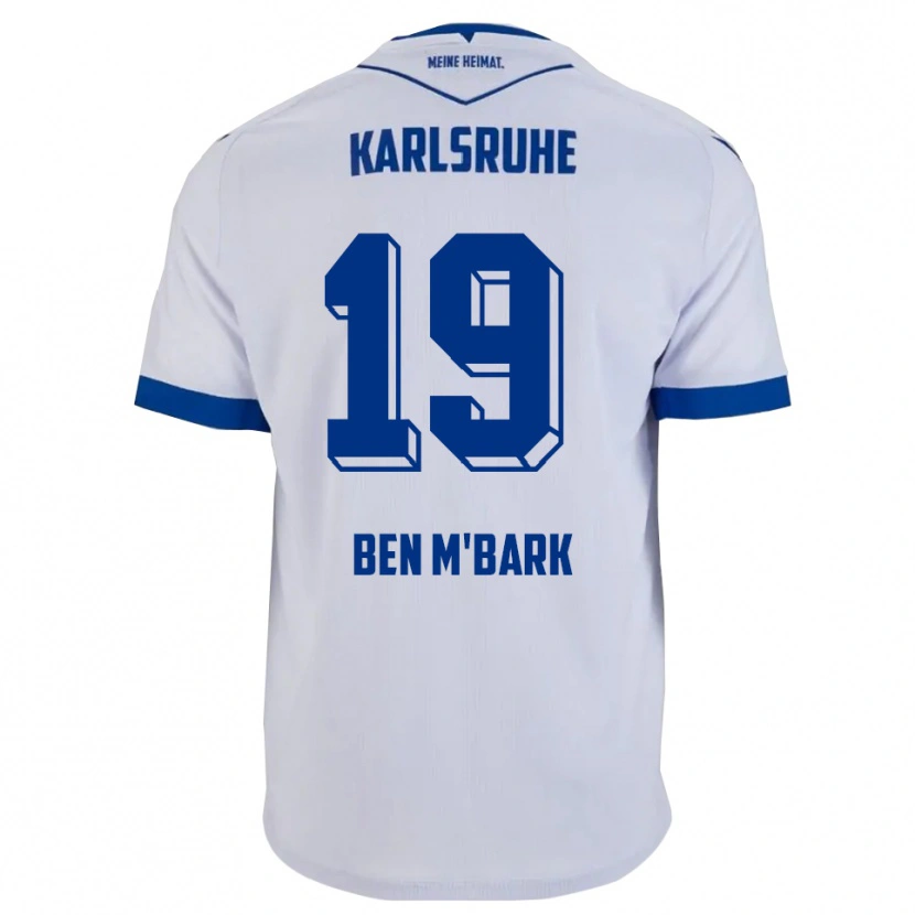 Danxen Kinder Mohamed Ben M'bark #19 Weiß Blau Auswärtstrikot Trikot 2025/26 T-Shirt Schweiz