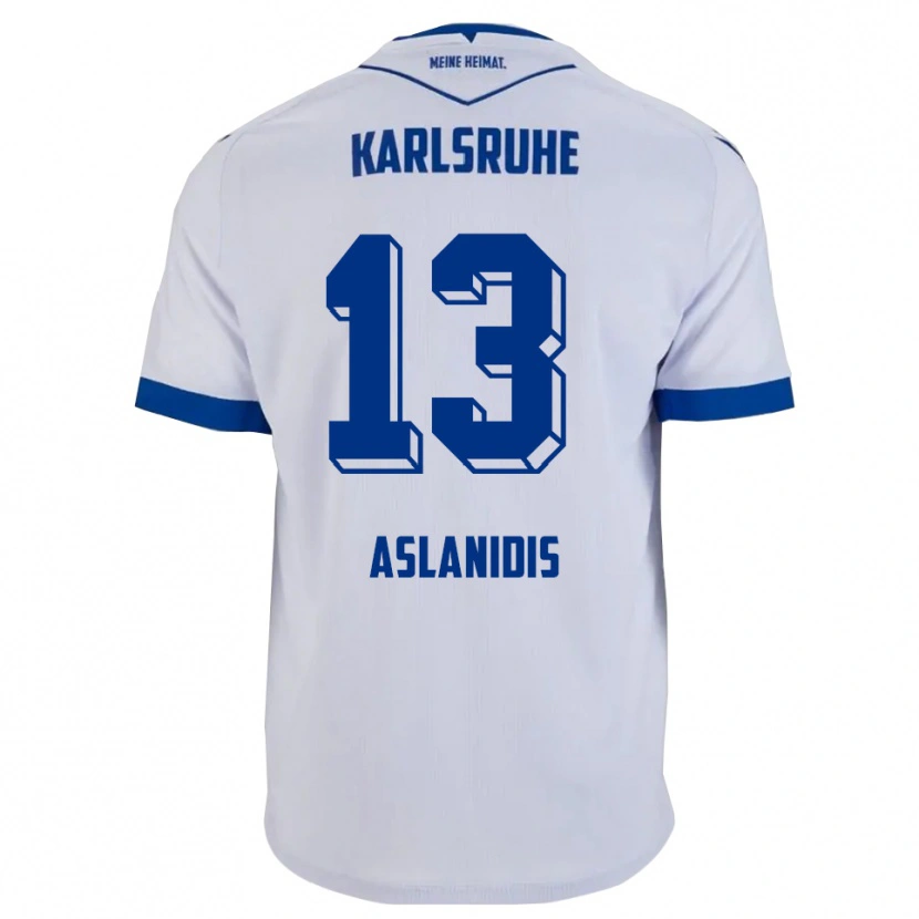 Danxen Kinder Ioannis Aslanidis #13 Weiß Blau Auswärtstrikot Trikot 2025/26 T-Shirt Schweiz