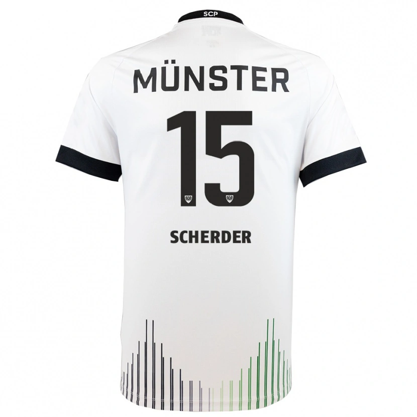 Danxen Kinder Simon Scherder #15 Weiß Schwarz Auswärtstrikot Trikot 2025/26 T-Shirt Schweiz