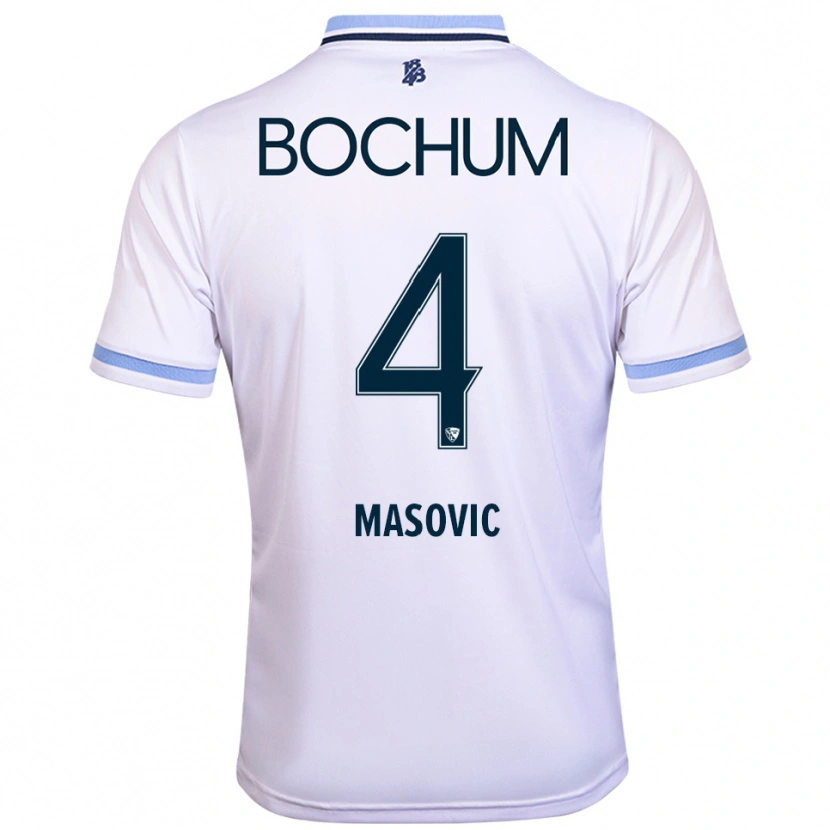 Danxen Kinder Erhan Masovic #4 Weiß Himmelblau Auswärtstrikot Trikot 2025/26 T-Shirt Schweiz