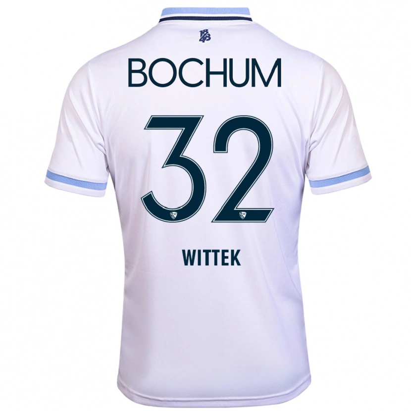 Danxen Kinder Maximilian Wittek #32 Weiß Himmelblau Auswärtstrikot Trikot 2025/26 T-Shirt Schweiz
