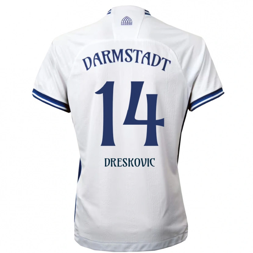 Danxen Kinder Meldin Dreskovic #14 Weiß Blau Auswärtstrikot Trikot 2025/26 T-Shirt Schweiz