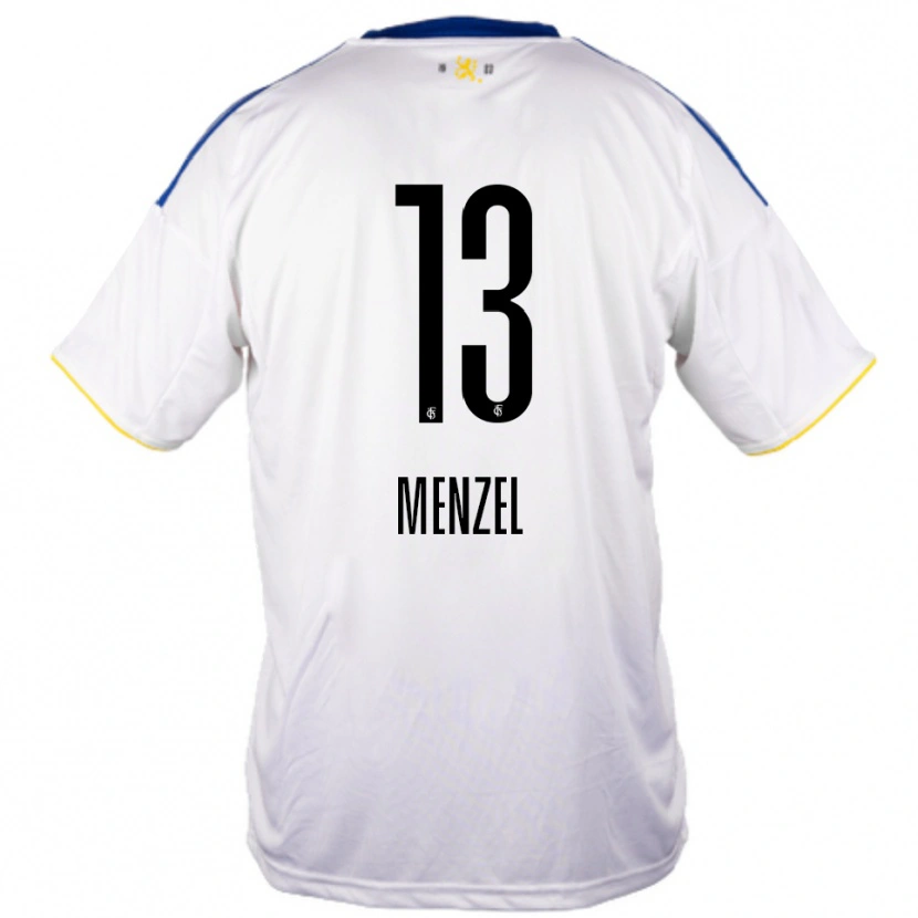 Danxen Kinder Phillip Menzel #13 Weiß Blau Gelb Auswärtstrikot Trikot 2025/26 T-Shirt Schweiz
