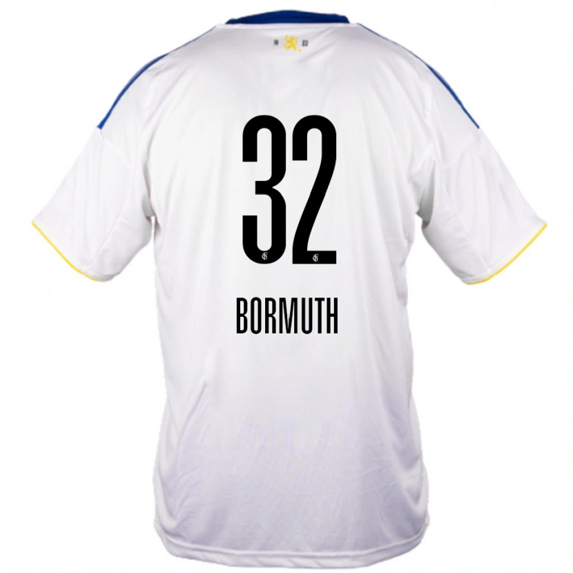 Danxen Kinder Robin Bormuth #32 Weiß Blau Gelb Auswärtstrikot Trikot 2025/26 T-Shirt Schweiz