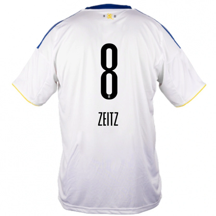 Danxen Kinder Manuel Zeitz #8 Weiß Blau Gelb Auswärtstrikot Trikot 2025/26 T-Shirt Schweiz