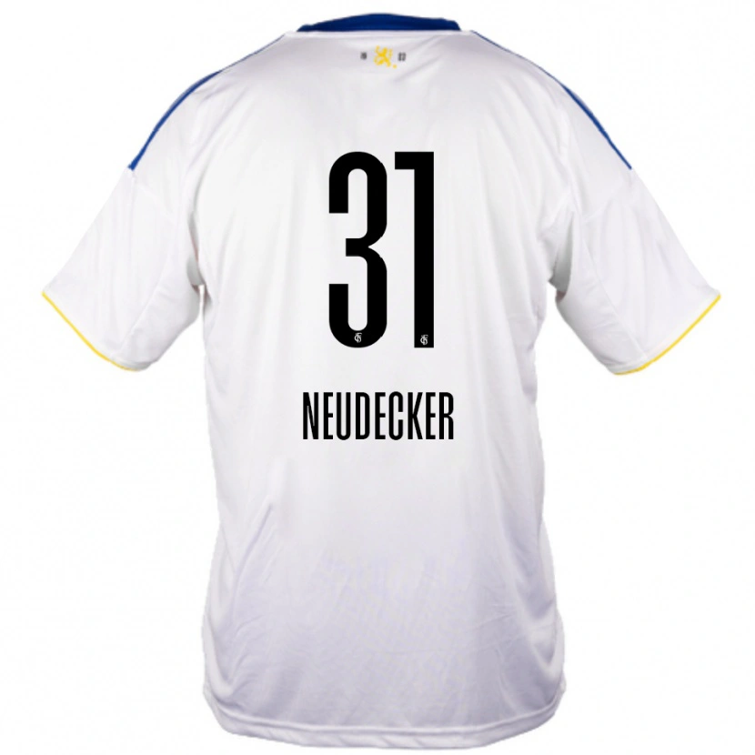 Danxen Kinder Richard Neudecker #31 Weiß Blau Gelb Auswärtstrikot Trikot 2025/26 T-Shirt Schweiz