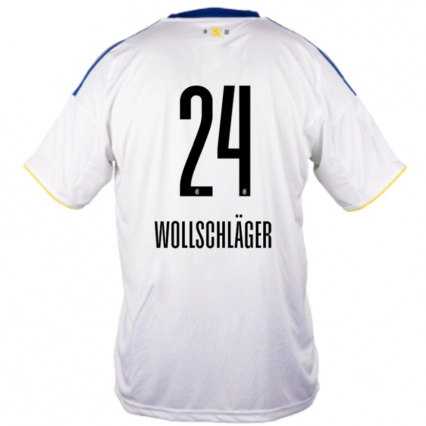 Danxen Kinder Luca Wollschläger #24 Weiß Blau Gelb Auswärtstrikot Trikot 2025/26 T-Shirt Schweiz