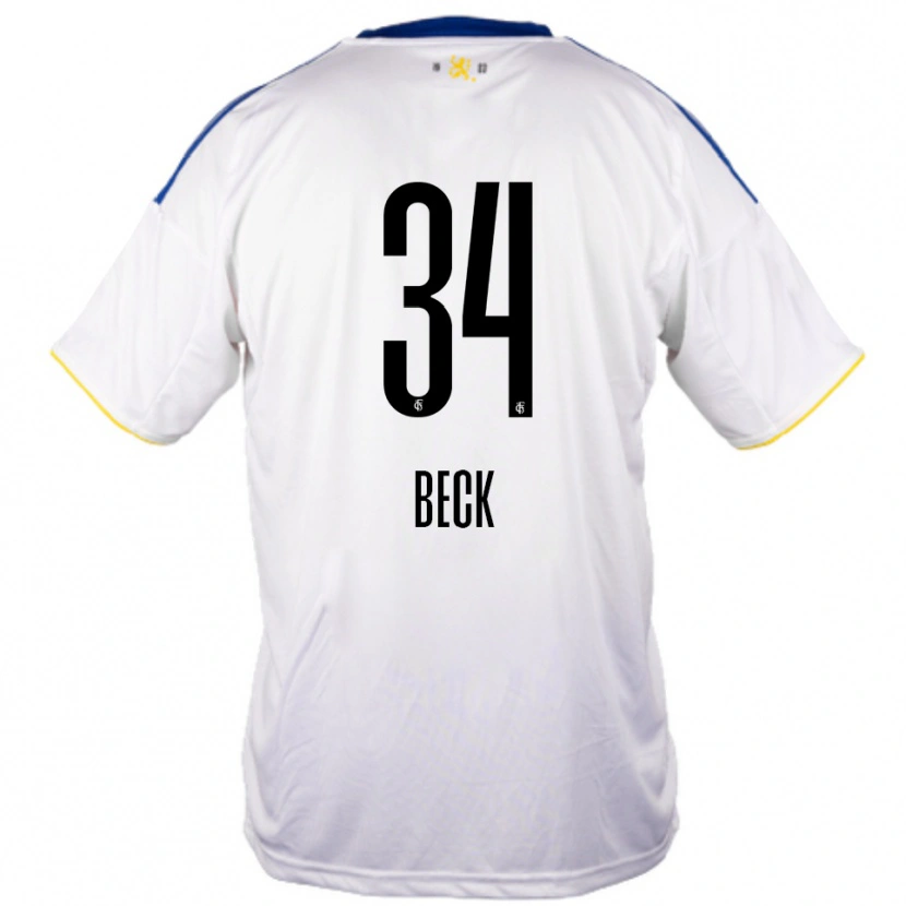 Danxen Kinder Luis Beck #34 Weiß Blau Gelb Auswärtstrikot Trikot 2025/26 T-Shirt Schweiz
