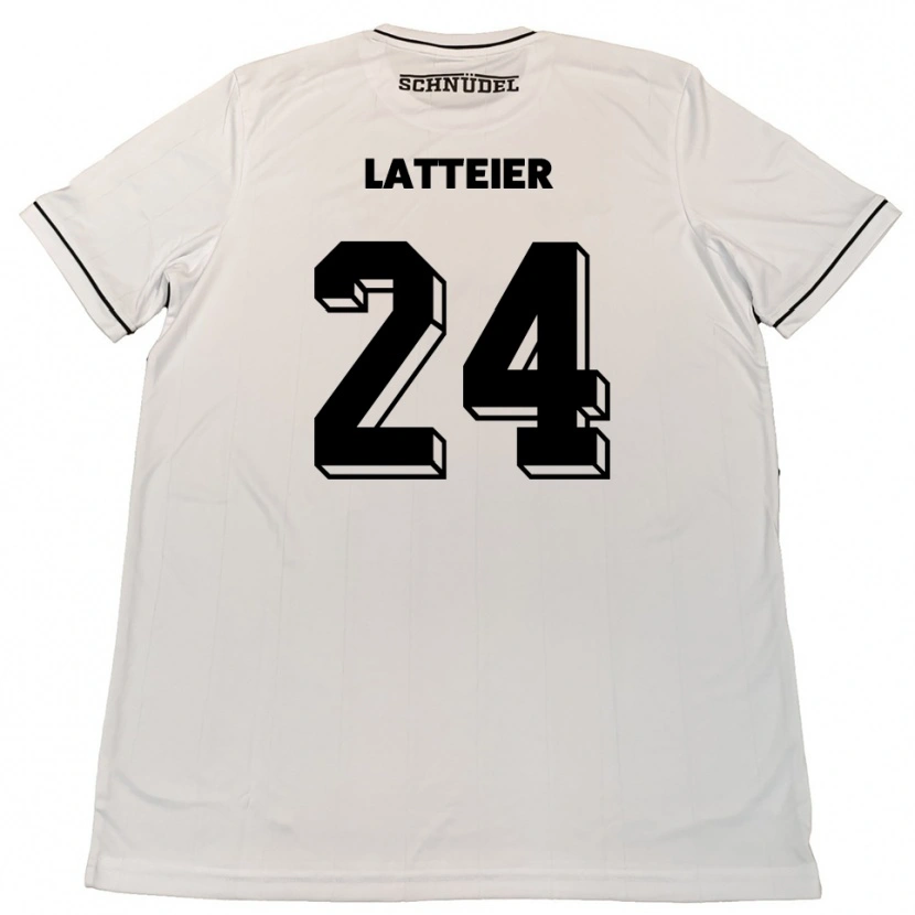 Danxen Kinder Tim Latteier #24 Weiß Schwarz Auswärtstrikot Trikot 2025/26 T-Shirt Schweiz
