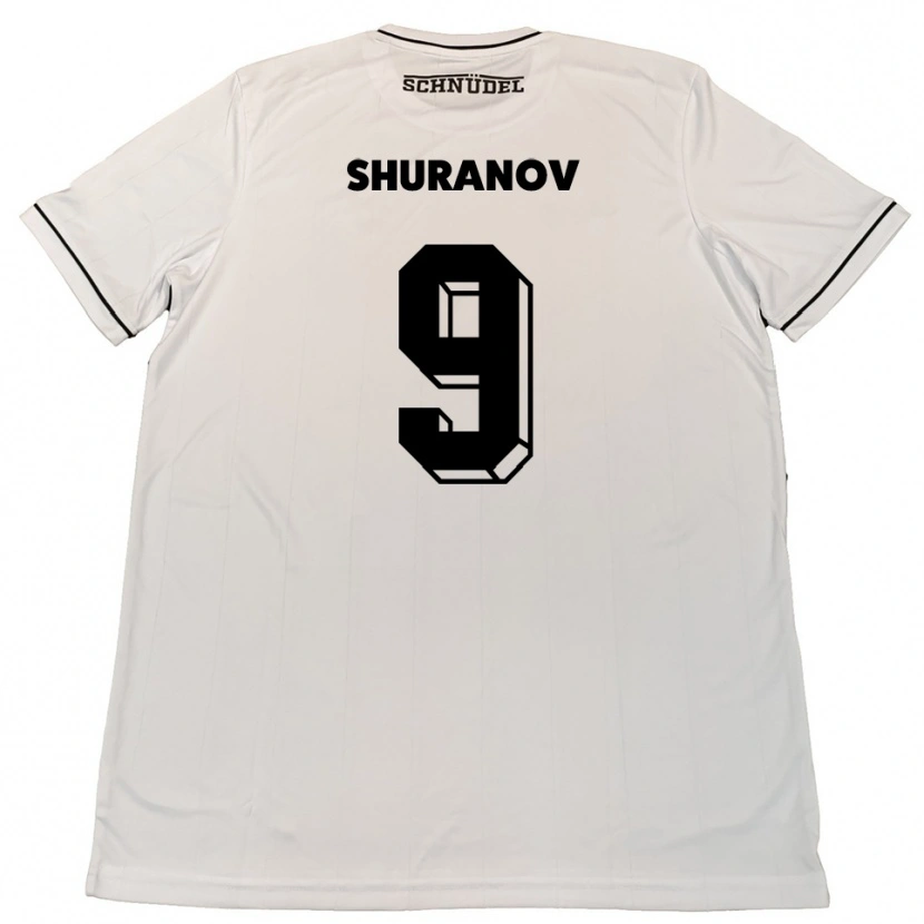 Danxen Kinder Erik Shuranov #9 Weiß Schwarz Auswärtstrikot Trikot 2025/26 T-Shirt Schweiz