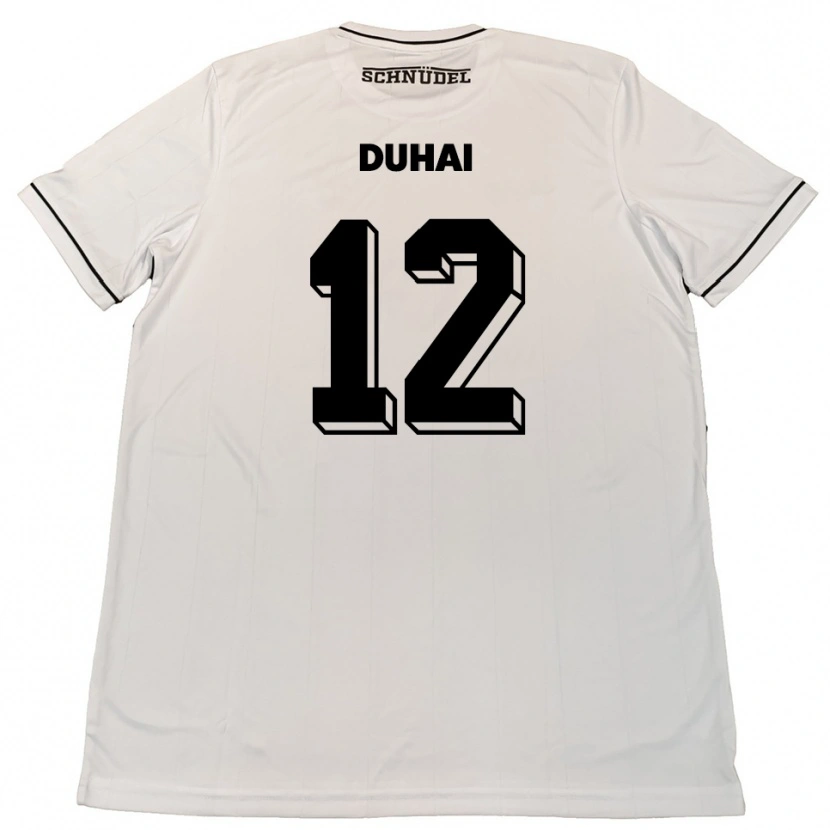 Danxen Kinder Konstantin Duhai #12 Weiß Schwarz Auswärtstrikot Trikot 2025/26 T-Shirt Schweiz