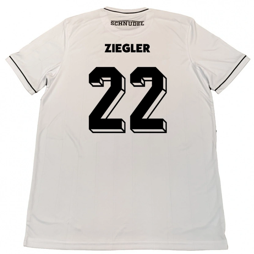Danxen Kinder Kevin Ziegler #22 Weiß Schwarz Auswärtstrikot Trikot 2025/26 T-Shirt Schweiz