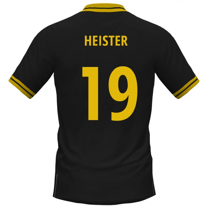Danxen Kinder Florian Heister #19 Schwarz Gelb Auswärtstrikot Trikot 2025/26 T-Shirt Schweiz