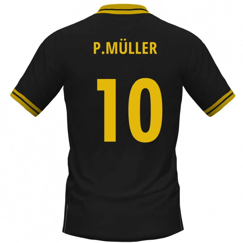 Danxen Kinder Pascal Müller #10 Schwarz Gelb Auswärtstrikot Trikot 2025/26 T-Shirt Schweiz