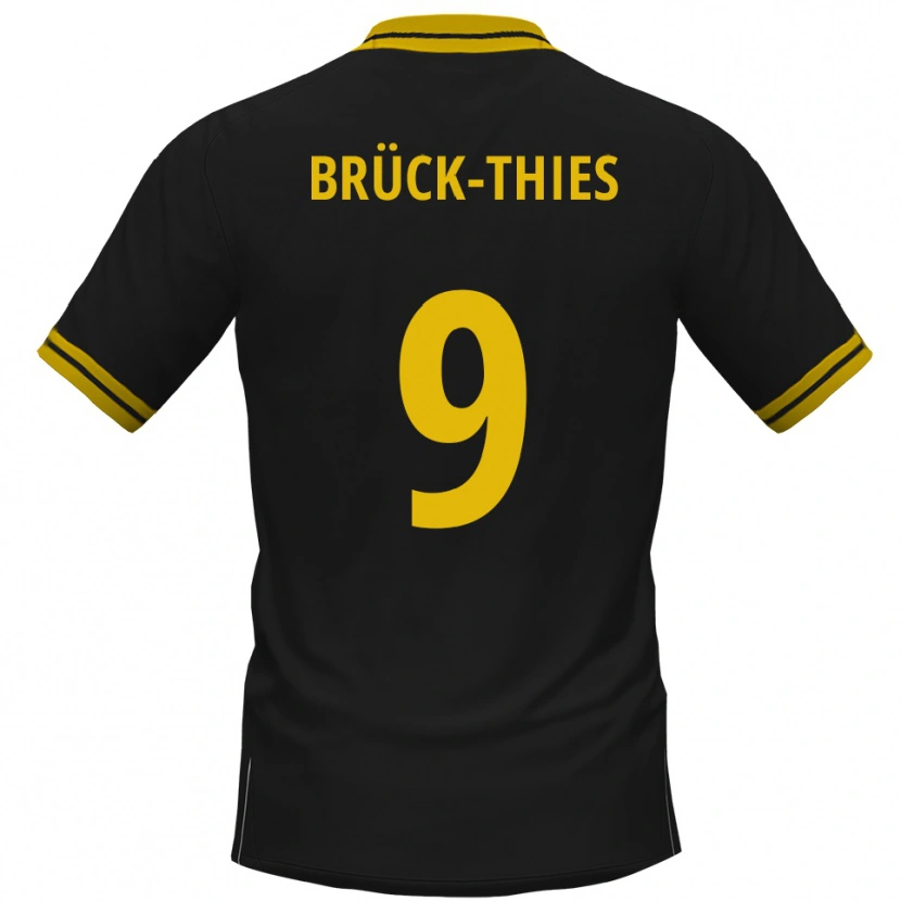 Danxen Kinder Frederik Brück-Thies #9 Schwarz Gelb Auswärtstrikot Trikot 2025/26 T-Shirt Schweiz
