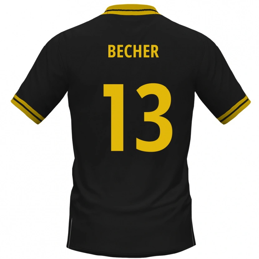 Danxen Kinder Kjell Becher #13 Schwarz Gelb Auswärtstrikot Trikot 2025/26 T-Shirt Schweiz