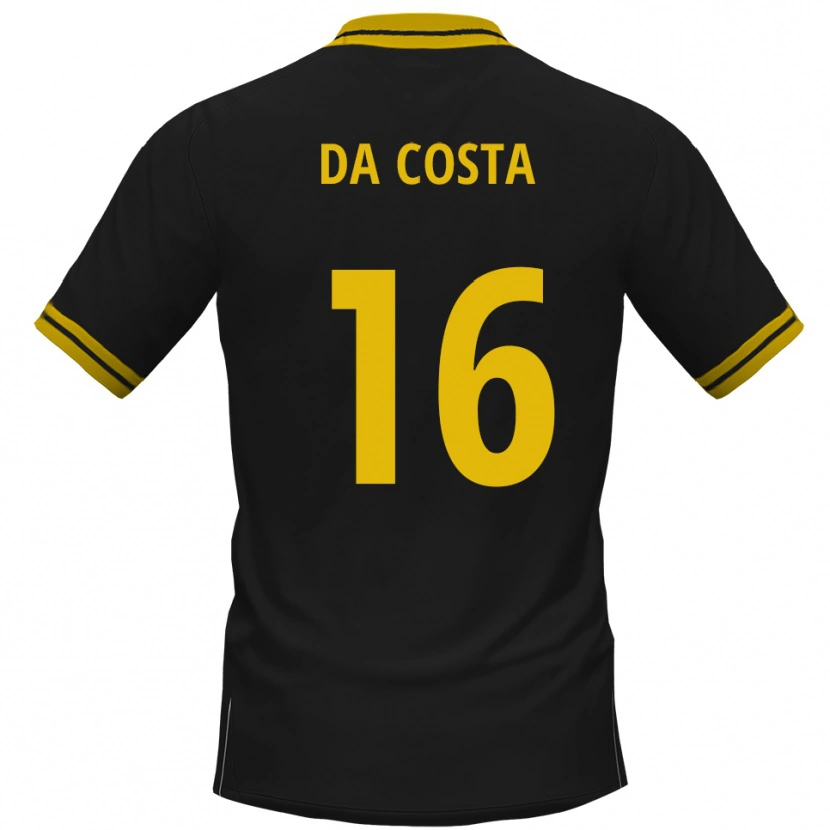Danxen Kinder Fabricio Sylva Da Costa #16 Schwarz Gelb Auswärtstrikot Trikot 2025/26 T-Shirt Schweiz
