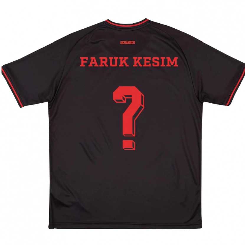 Danxen Kinder Efkan Faruk Kesim #0 Schwarz Rot Weiß Auswärtstrikot Trikot 2025/26 T-Shirt Schweiz