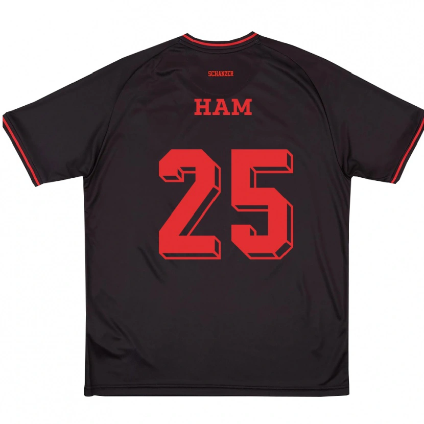 Danxen Kinder Micah Ham #25 Schwarz Rot Weiß Auswärtstrikot Trikot 2025/26 T-Shirt Schweiz