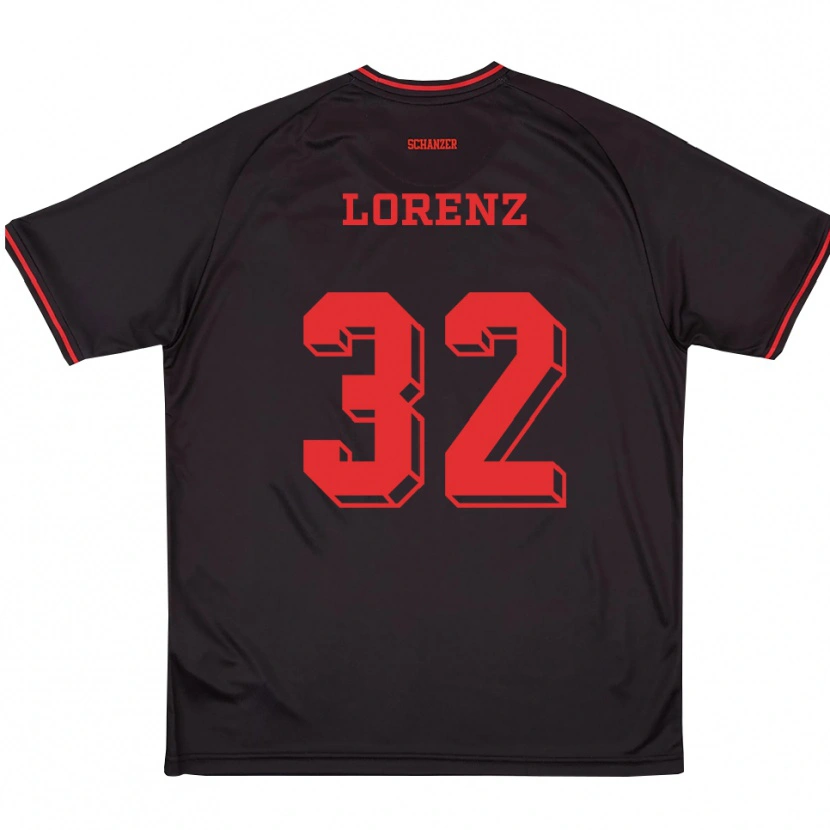 Danxen Kinder Simon Lorenz #32 Schwarz Rot Weiß Auswärtstrikot Trikot 2025/26 T-Shirt Schweiz