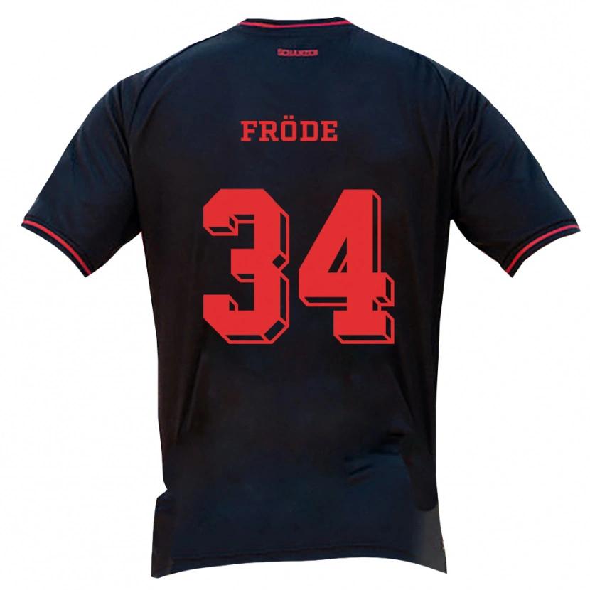 Danxen Kinder Lukas Fröde #34 Schwarz Rot Weiß Auswärtstrikot Trikot 2025/26 T-Shirt Schweiz