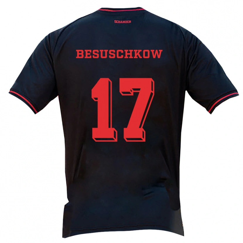 Danxen Kinder Max Besuschkow #17 Schwarz Rot Weiß Auswärtstrikot Trikot 2025/26 T-Shirt Schweiz