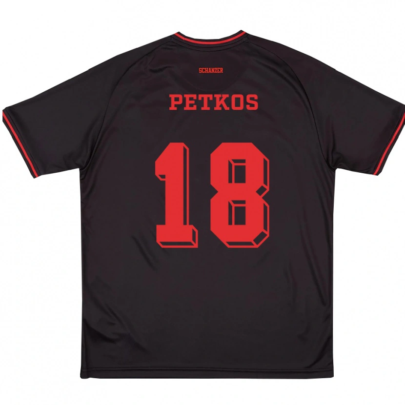 Danxen Kinder Ioannis Petkos #18 Schwarz Rot Weiß Auswärtstrikot Trikot 2025/26 T-Shirt Schweiz