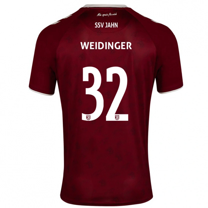 Danxen Kinder Alexander Weidinger #32 Burgunder Weiß Auswärtstrikot Trikot 2025/26 T-Shirt Schweiz