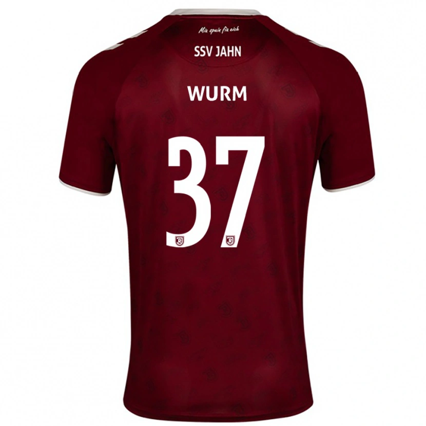 Danxen Kinder Leopold Wurm #37 Burgunder Weiß Auswärtstrikot Trikot 2025/26 T-Shirt Schweiz