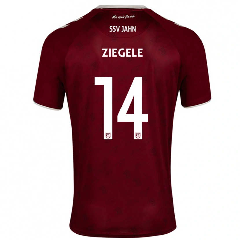 Danxen Kinder Robin Ziegele #14 Burgunder Weiß Auswärtstrikot Trikot 2025/26 T-Shirt Schweiz