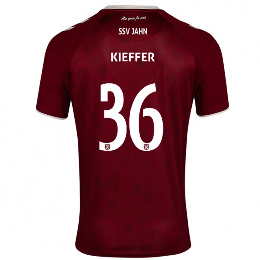 Danxen Kinder Ben Kieffer #36 Burgunder Weiß Auswärtstrikot Trikot 2025/26 T-Shirt Schweiz