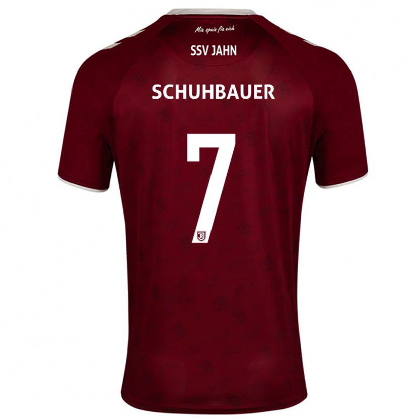 Danxen Kinder Simon Schuhbauer #7 Burgunder Weiß Auswärtstrikot Trikot 2025/26 T-Shirt Schweiz