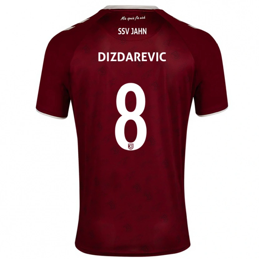 Danxen Kinder Arian Dizdarevic #8 Burgunder Weiß Auswärtstrikot Trikot 2025/26 T-Shirt Schweiz