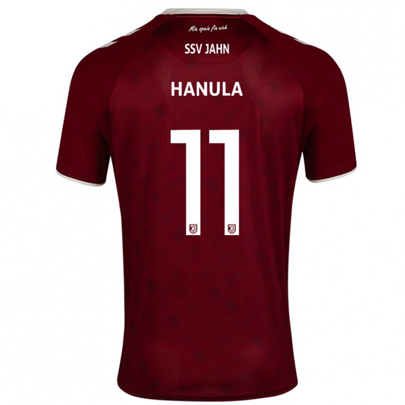Danxen Kinder Fabian Hanula #11 Burgunder Weiß Auswärtstrikot Trikot 2025/26 T-Shirt Schweiz