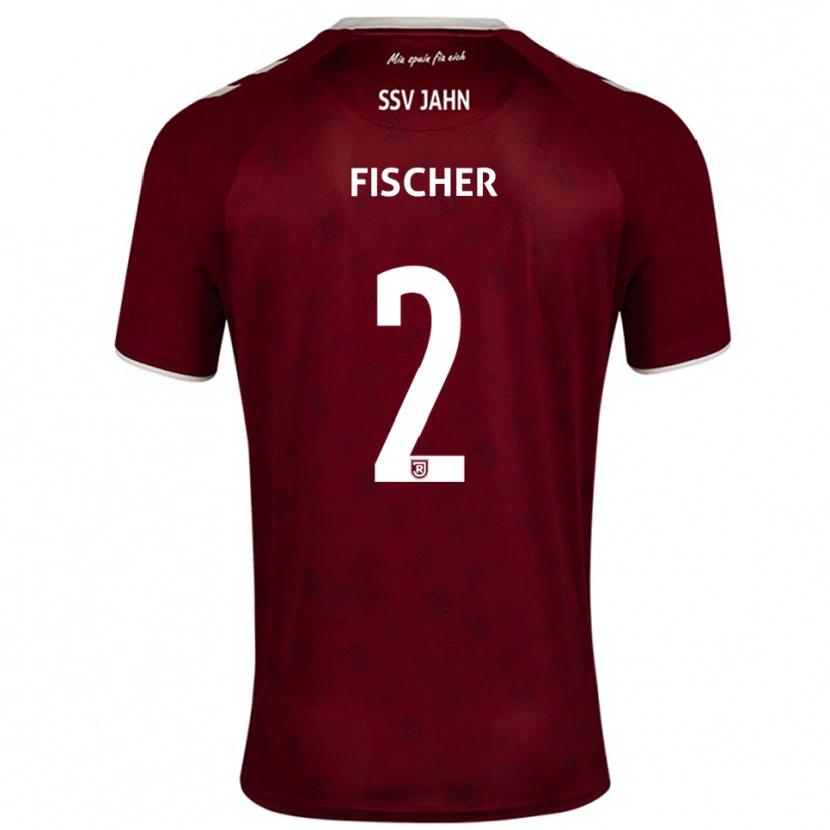 Danxen Kinder Florian Fischer #2 Burgunder Weiß Auswärtstrikot Trikot 2025/26 T-Shirt Schweiz
