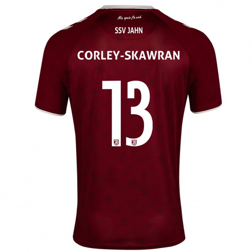 Danxen Kinder Dorian Corley-Skawran #13 Burgunder Weiß Auswärtstrikot Trikot 2025/26 T-Shirt Schweiz