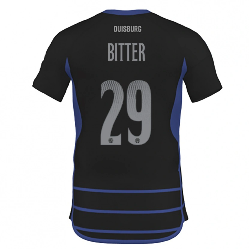Danxen Kinder Joshua Bitter #29 Schwarz Blau Auswärtstrikot Trikot 2025/26 T-Shirt Schweiz