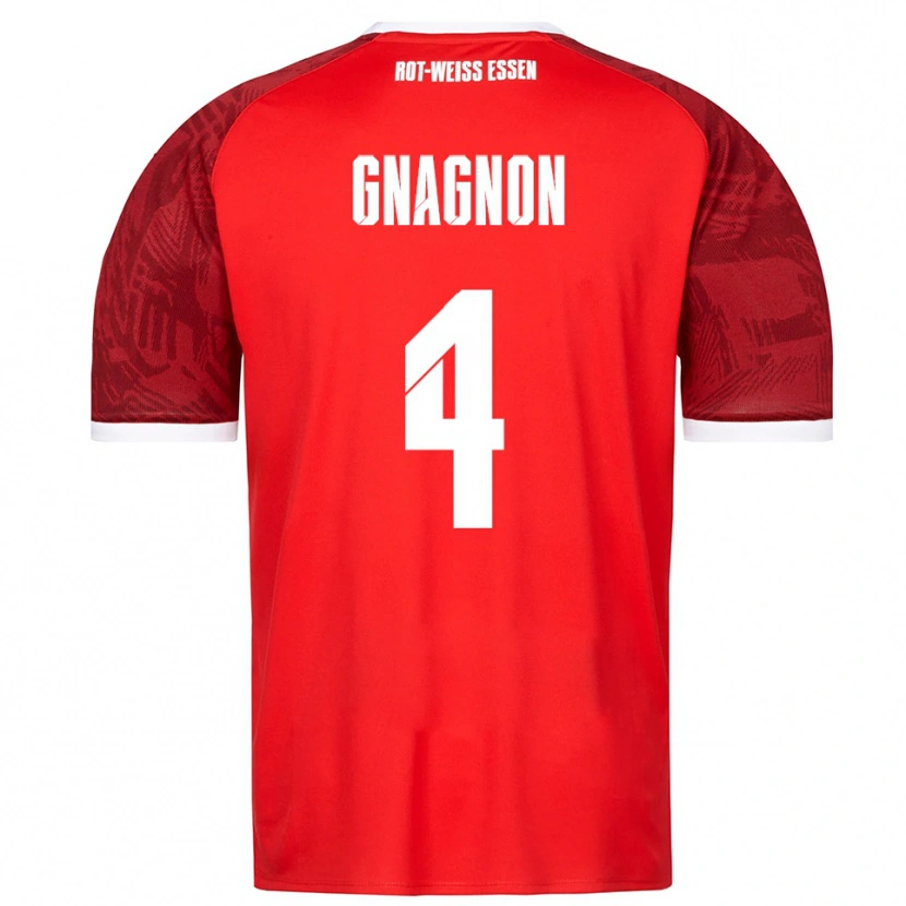 Danxen Kinder James Gnagnon #4 Rot Burgunder Weiß Auswärtstrikot Trikot 2025/26 T-Shirt Schweiz