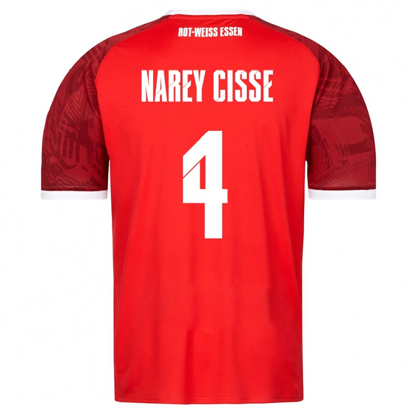 Danxen Kinder Ibrahim Narey Cisse #4 Rot Burgunder Weiß Auswärtstrikot Trikot 2025/26 T-Shirt Schweiz