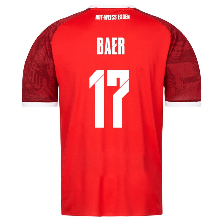 Danxen Kinder Luca Baer #17 Rot Burgunder Weiß Auswärtstrikot Trikot 2025/26 T-Shirt Schweiz