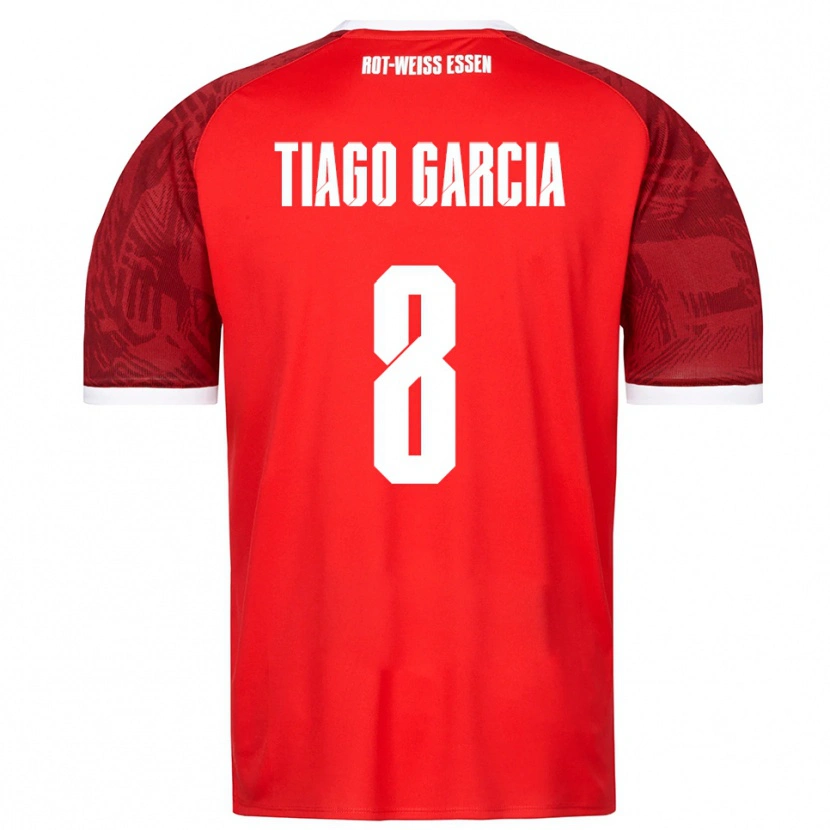 Danxen Kinder Tiago Garcia Rodriguez #8 Rot Burgunder Weiß Auswärtstrikot Trikot 2025/26 T-Shirt Schweiz