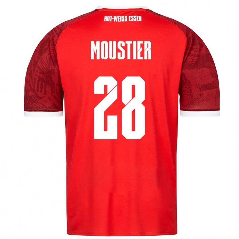 Danxen Kinder Tom Moustier #28 Rot Burgunder Weiß Auswärtstrikot Trikot 2025/26 T-Shirt Schweiz