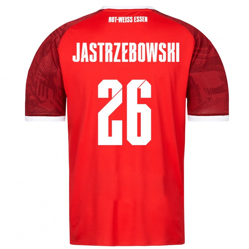 Danxen Kinder Oliver Jastrzebowski #26 Rot Burgunder Weiß Auswärtstrikot Trikot 2025/26 T-Shirt Schweiz