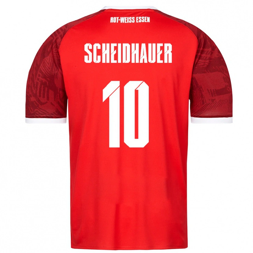 Danxen Kinder Leon Scheidhauer #10 Rot Burgunder Weiß Auswärtstrikot Trikot 2025/26 T-Shirt Schweiz