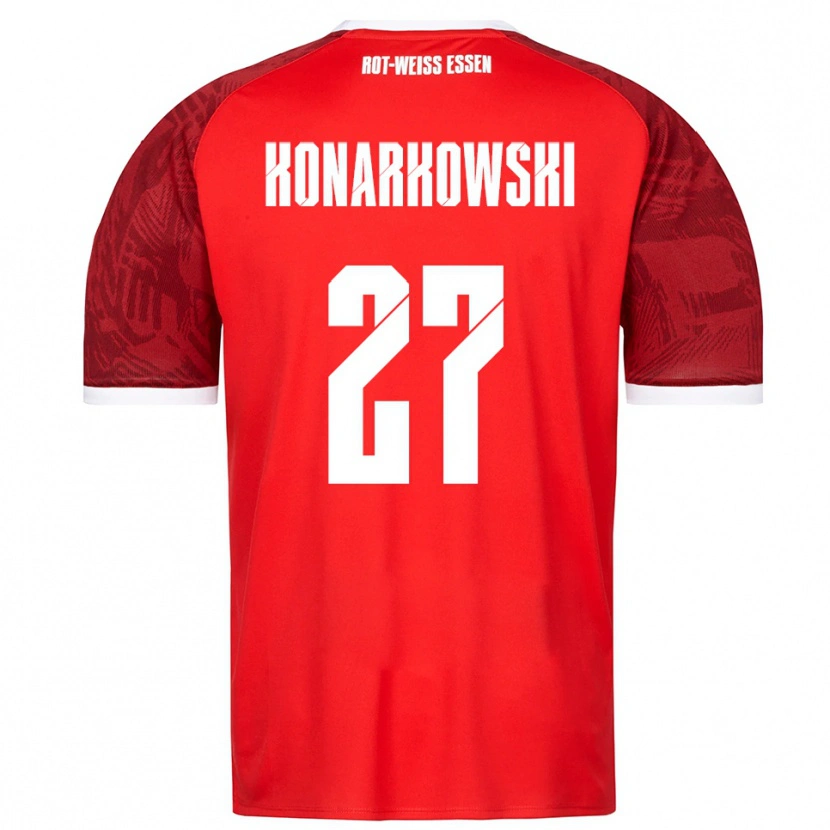 Danxen Kinder Mirco Konarkowski #27 Rot Burgunder Weiß Auswärtstrikot Trikot 2025/26 T-Shirt Schweiz