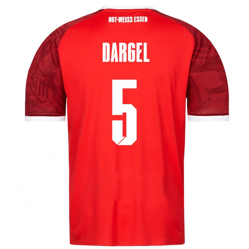 Danxen Kinder Timo Dargel #5 Rot Burgunder Weiß Auswärtstrikot Trikot 2025/26 T-Shirt Schweiz